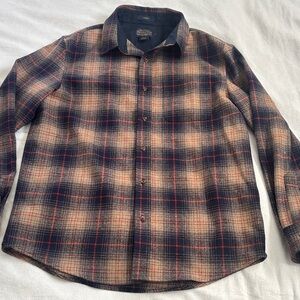 Pendleton Lodge Flannel Shirt Medium - Navy and Beige